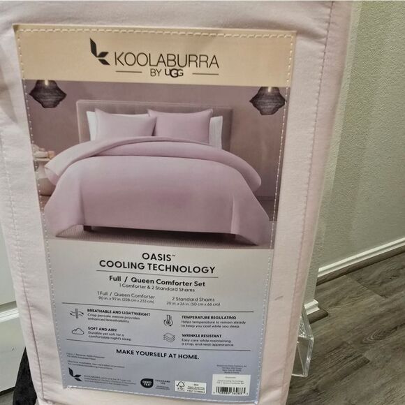 Koolaburra By Ugg Oasis Cooling Technology Full/Queen Comforter Set- Pink - Picture 3 of 8